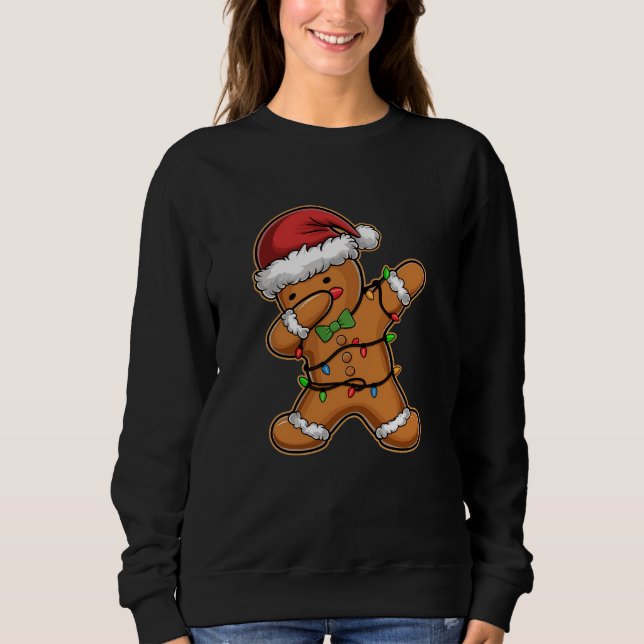 Camiseta Árvore de Natal de Biscoito de Gengibre Dançando L (Frente)