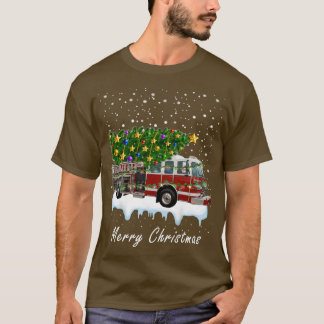 Camiseta Árvore De Natal De Bombeiro No Xmas 1 De Fogo De C