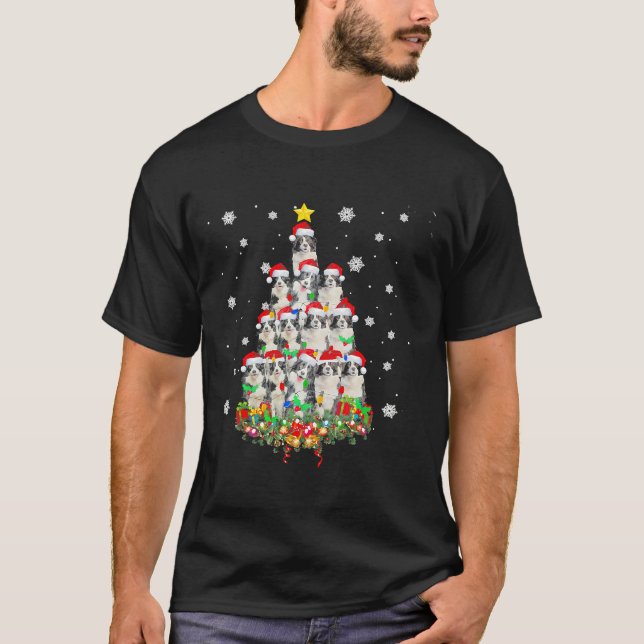 Camiseta Árvore de Natal de Borda Collie (Frente)