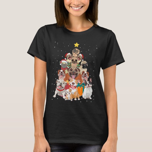 Camiseta Árvore de Natal de Buldogue Francês - Cute para Me (Frente)