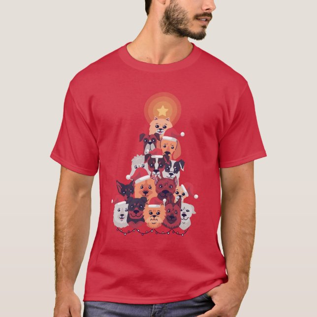 Camiseta Árvore de Natal de Cachorro Engraçado - Foster de  (Frente)