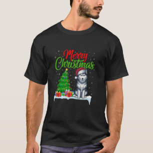 Camiseta Árvore de Natal de Cachorro Siberiano - Árvore de