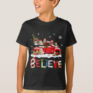 Camiseta Árvore de Natal de Caminhão Vermelho Crê Sa