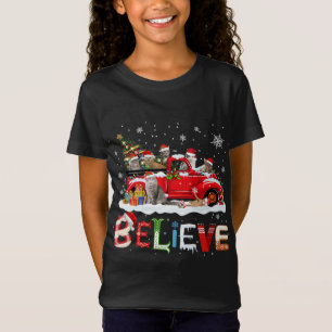 Camiseta Árvore de Natal de Caminhão Vermelho para o Cat Ac