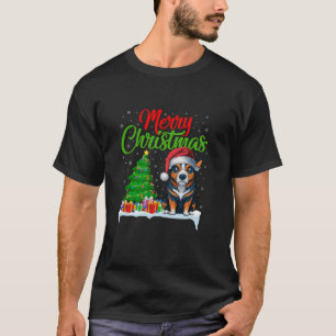 Camiseta Árvore de Natal de Cão Australiano Luz Xmas D