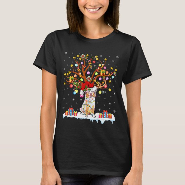 Camiseta Árvore de Natal de cão engraçado (Frente)