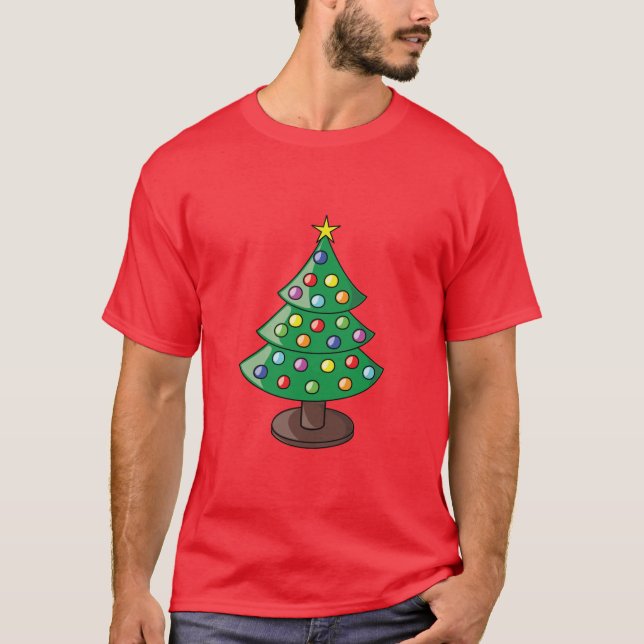 Camiseta Árvore de Natal de Cartoon Bonito (Frente)