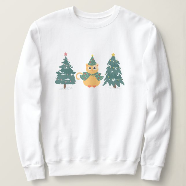 Camiseta Árvore de Natal de Catmas (Frente do Design)
