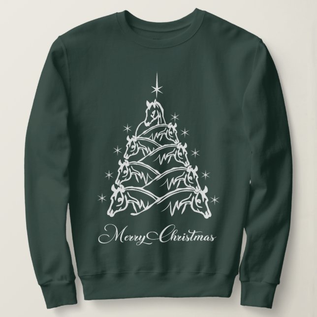 Camiseta Árvore de Natal de Cavalo do Natal Ocidental Eques (Frente do Design)