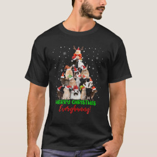 Camiseta Árvore de Natal de Coelho Coelho Feliz Natal Todo