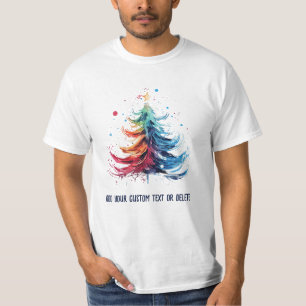 Camiseta Árvore de Natal de Cor da Água Celebra Natal