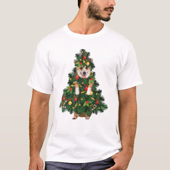 Camiseta Árvore de Natal de Corgi 2024 (Frente)