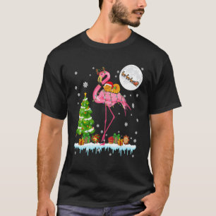 Camiseta Árvore de Natal de Flamingo de Rena de Montar Gato