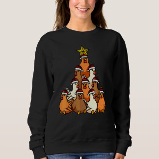 Camiseta Árvore de Natal de Frango Animais de Natal Fofo