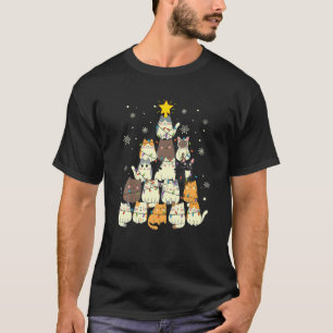 Camiseta Árvore De Natal De Gatos Engraçados Feita De Gatos