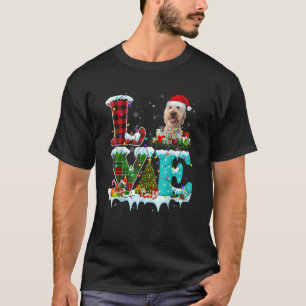 Camiseta Árvore de Natal de Goldendoodle Leve Pajama Cachor