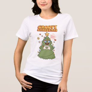Camiseta Árvore de Natal de Groovy - Holly Jolly Vibes