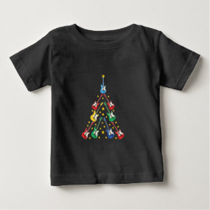 Camiseta Árvore de Natal de Guitarra Elétrica Amantes da Mú