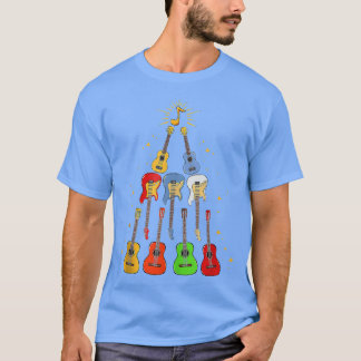 Camiseta Árvore de Natal de Guitarra Legal Presente de Nata
