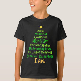 Camiseta Árvore de Natal de Jesus Bíblia Natal cristão