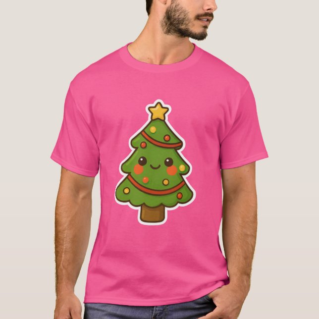 Camiseta Árvore de Natal de Kawaii Cute (Frente)