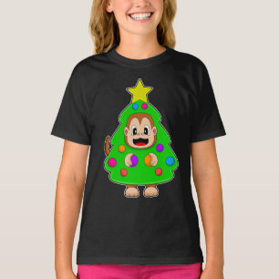 Camiseta Árvore de Natal de Macaco