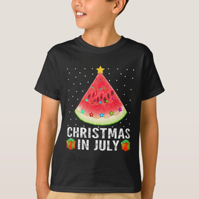 Camiseta Árvore de Natal de Melancia (Frente)