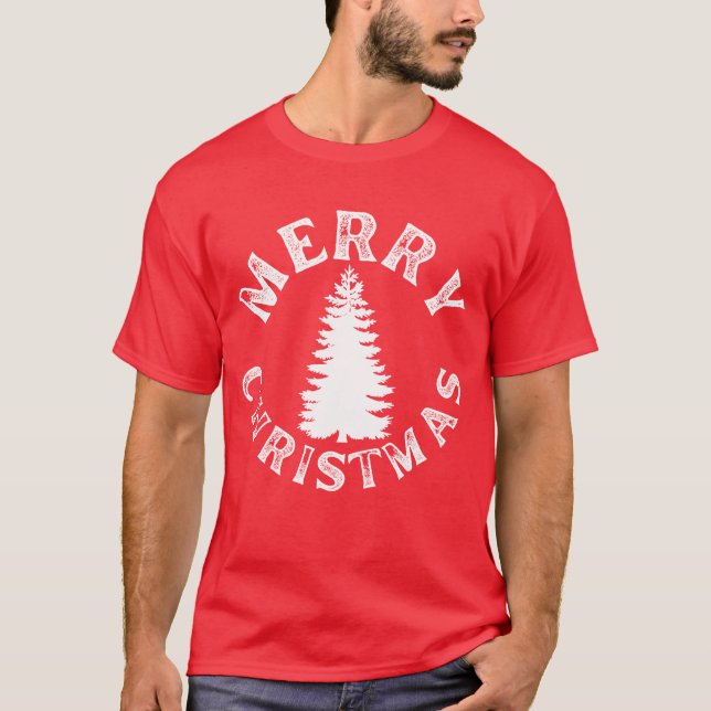 CAMISETA ÁRVORE DE NATAL DE MERCADORIAS SIMPLES (Frente)