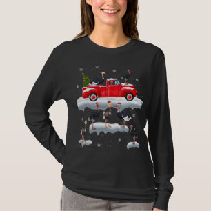 Camiseta Árvore de Natal de Ostrich Tracejo Vermelho Ostric