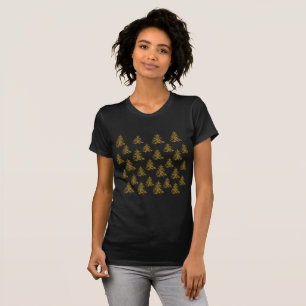 Camiseta Árvore de Natal de ouro cintilante