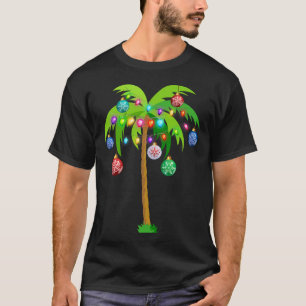 Camiseta Árvore de Natal de Palmeira Havaiana Tropical Coco