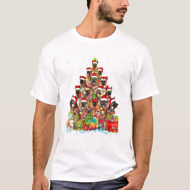 Camiseta Árvore de Natal de Papais noeis de pastor (Frente)