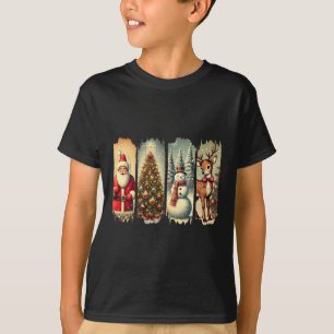 Camiseta Árvore de Natal de Papais noeis de Snowman Deer Xm
