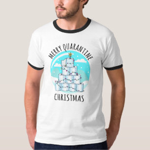 Camiseta Árvore de Natal de Papel Higiênico Feliz Quarenten