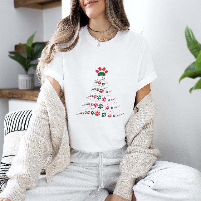 Camiseta Árvore de Natal de Pássaros Cães (Criador carregado)