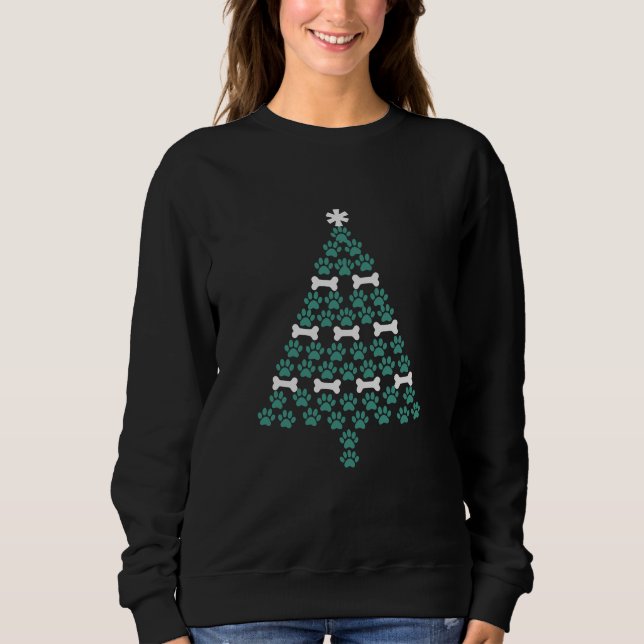 Camiseta Árvore de Natal de Pata Cão Árvore Fresco Xmas Gif (Frente)