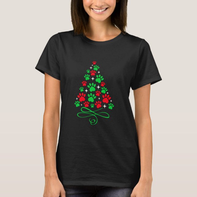 Camiseta Árvore de Natal de Paw (Frente)