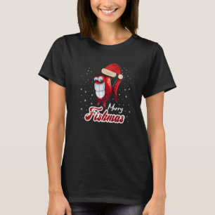 Camiseta Árvore de Natal de Pesca Feliz Pescnatal