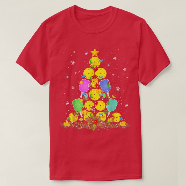 Camiseta Árvore de Natal de Pickleball (Frente do Design)
