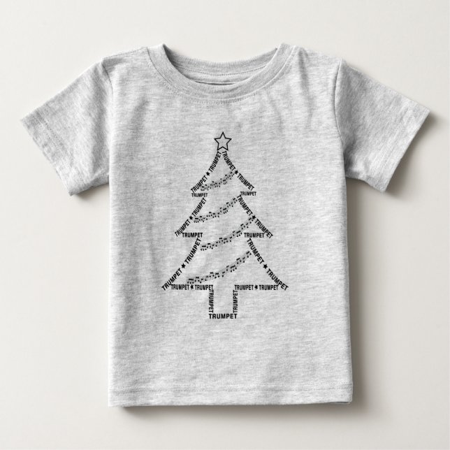 Camiseta Árvore de Natal de Texto de Trompete (Frente)