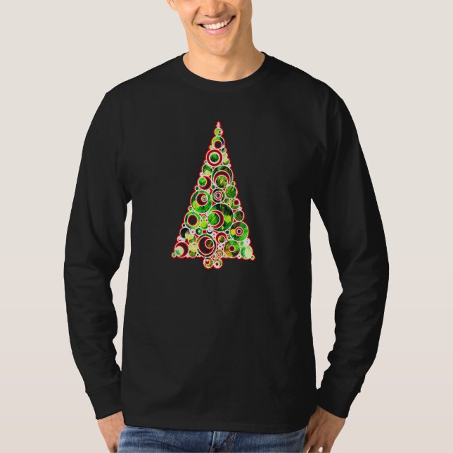 Camiseta Árvore de Natal de Triângulo Moderno a Partir dos  (Frente)
