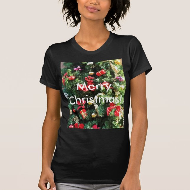 Camiseta Árvore de Natal decorada (Frente)