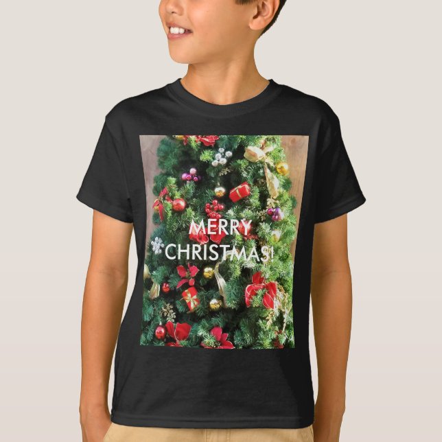 Camiseta Árvore de Natal decorada (Frente)