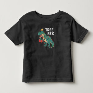 Camiseta Árvore de Natal Dinossauro Rex Pajamas Luzes de Na