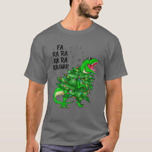 Camiseta Árvore de Natal Dinossauro T Rex Tyrannosaurus Re