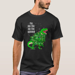Camiseta Árvore de Natal Dinossauro T Rex Tyrannosaurus Rex