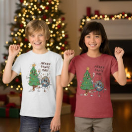 Camiseta Árvore de Natal Disco Dance-mas Engraçado da Camis