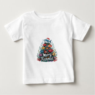 Camiseta Árvore de Natal Divertida de Pesca Amante de Peixe