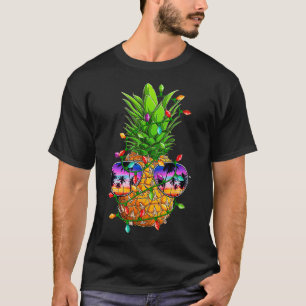 Camiseta Árvore de Natal do Abacaxi Aloha Hawaii Praias Xma