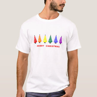 Camiseta Árvore de Natal do arco-íris
